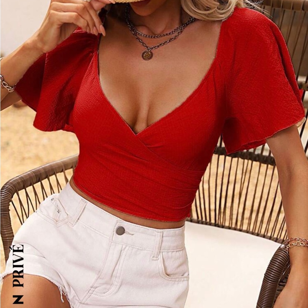 Red crop top!